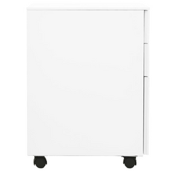 Mobile File Cabinet in White - 3 Drawer Steel Filing Cabinet with Lock, 39x45x60 cm