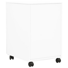 Mobile File Cabinet in White - 3 Drawer Steel Filing Cabinet with Lock, 39x45x60 cm