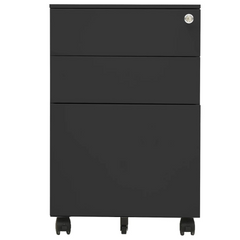 Mobile File Cabinet - Anthracite Steel, 3 Drawers, Lockable, 39x45x60 cm, Ideal for Office Organization