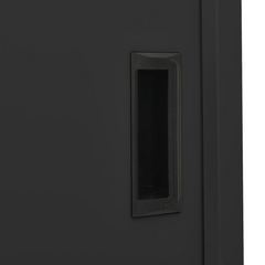 Durable Anthracite Office Cabinet with Sliding Doors 90x40x180 cm - Steel Construction