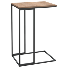 Stylish C-Shaped Side Table Black 40x30x59 cm | Durable Engineered Wood & Iron Construction