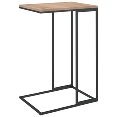 Stylish C-Shaped Side Table Black 40x30x59 cm | Durable Engineered Wood & Iron Construction