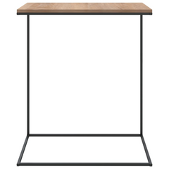 Elegant Black C-Shaped Side Table | 55x35x66 cm | Engineered Wood & Iron