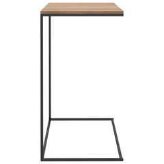 Elegant Black C-Shaped Side Table | 55x35x66 cm | Engineered Wood & Iron