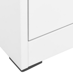 Modern Steel Filing Cabinet - White, 46x62x102.5 cm, Durable and Spacious with 3 Drawers and Lock