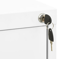 Modern Steel Filing Cabinet - White, 46x62x102.5 cm, Durable and Spacious with 3 Drawers and Lock