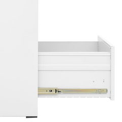 Modern Steel Filing Cabinet - White, 46x62x102.5 cm, Durable and Spacious with 3 Drawers and Lock