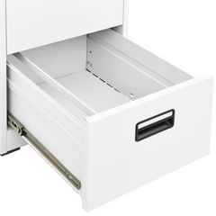 Modern Steel Filing Cabinet - White, 46x62x102.5 cm, Durable and Spacious with 3 Drawers and Lock