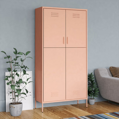 Pink Steel Wardrobe 90x50x180 cm - Durable, Chic & Spacious Storage Solution