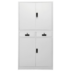 Steel Office Cabinet with Lock | Light Grey 90x40x180 cm | Durable & Secure Filing Storage Solution