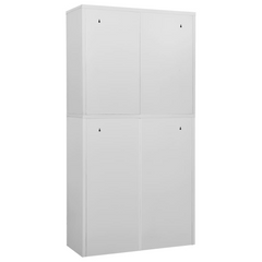 Steel Office Cabinet with Lock | Light Grey 90x40x180 cm | Durable & Secure Filing Storage Solution