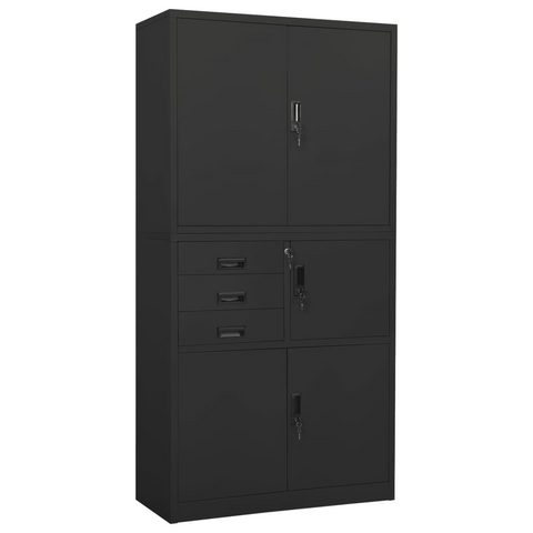 Office Cabinet Anthracite Steel 90x40x180 cm - Durable Storage Solution for Organized Workspace