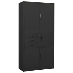 Office Cabinet Anthracite Steel 90x40x180 cm - Durable Storage Solution for Organized Workspace