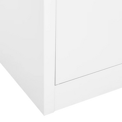 Office Cabinet White - Durable Steel & Tempered Glass (90x40x180 cm) - Ideal for Organized File Storage