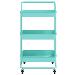 3-Tier Kitchen Trolley in Turquoise - 42x35x85 cm, Durable Iron and ABS Construction