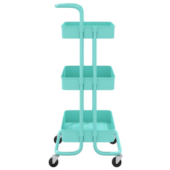 3-Tier Kitchen Trolley in Turquoise - 42x35x85 cm, Durable Iron and ABS Construction