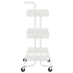 3-Tier Kitchen Trolley White - 42x35x85 cm | Iron and ABS | Kitchen Storage Cart