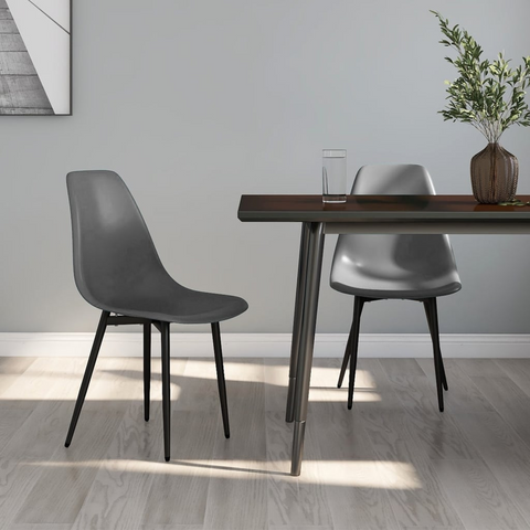 Dining Chairs 2 pcs Grey PP - Contemporary Charm for Your Interior