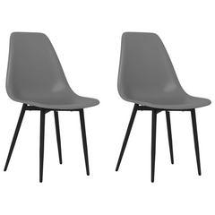 Dining Chairs 2 pcs Grey PP - Contemporary Charm for Your Interior