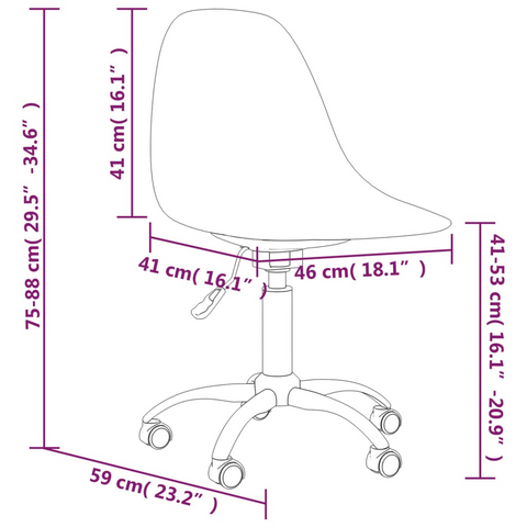 Set of 2 Swivel Dining Chairs in Light Grey - Height Adjustable, Ergonomic Design, Easy-to-Clean PP Material