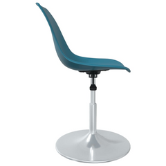 Swivel Dining Chairs Set of 4 - Adjustable, Ergonomic, Turquoise PP with Chromed Metal Base