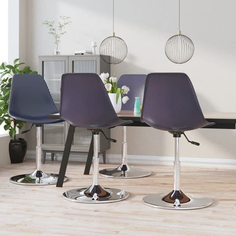 Swivel Dining Chairs Set of 4, Lila PP, Adjustable Height, Ergonomic Design, Sturdy Metal Frame, 360° Swivel