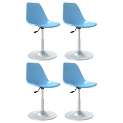 Set of 4 Blue Swivel Dining Chairs – Modern & Comfortable Adjustable PP Seats