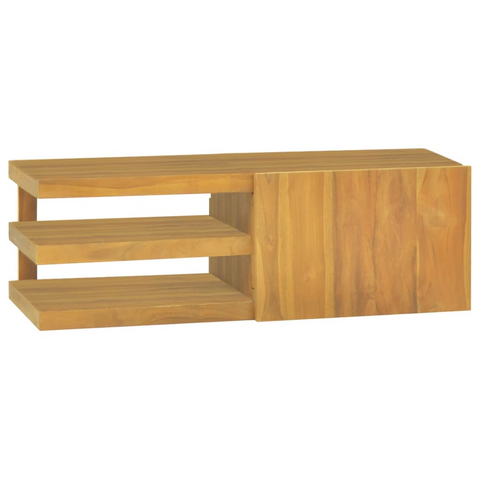 Teak Wood Wall-Mounted Bathroom Cabinet with Shelves - 90x40x30 cm | Sturdy, Stylish & Space-Saving Storage Solution