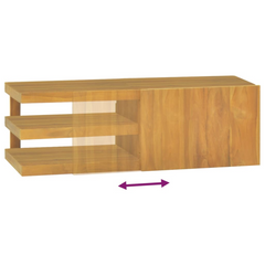 Teak Wood Wall-Mounted Bathroom Cabinet with Shelves - 90x40x30 cm | Sturdy, Stylish & Space-Saving Storage Solution