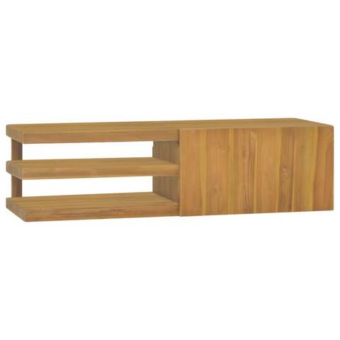 Wall-mounted Bathroom Cabinet - Solid Teak Wood, 110x40x30 cm - Stylish & Durable Storage Solution for Your Bathroom