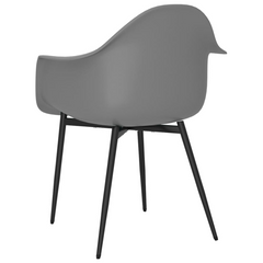 Set of 2 Modern Grey Dining Chairs, Ergonomic Design with Sturdy Metal Legs