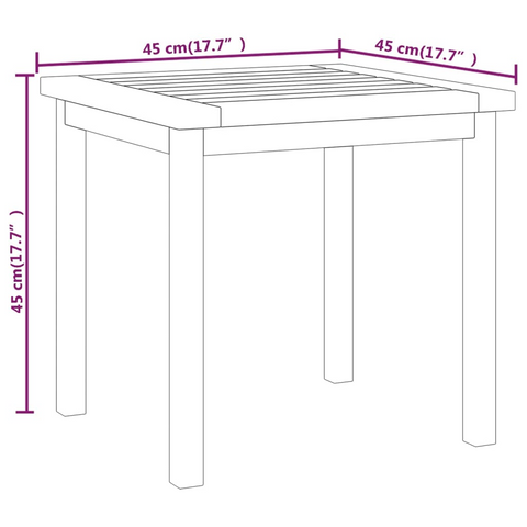 Solid Teak Wood Side Table 45x45x45 cm - Perfect for Home & Office