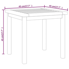 Solid Teak Wood Side Table 45x45x45 cm - Perfect for Home & Office