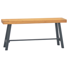 Solid Teak Wood Bench - 110 cm | Sturdy and Weather-Resistant with Vintage Charm