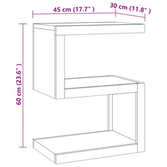 Solid Teak Wood Side Table – 45x30x60 cm, S-Shaped Design, Versatile Home Decor