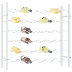 Rack for 36 Bottles - White Metal, Modern Design, High-Quality