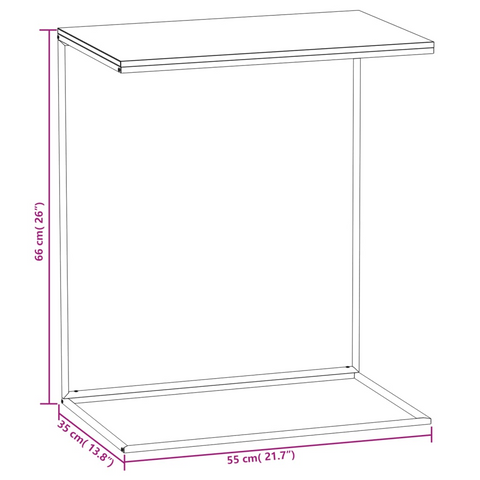 Stylish Side Table | White 55x35x66 cm | Engineered Wood | Perfect for Living Rooms & Bedrooms