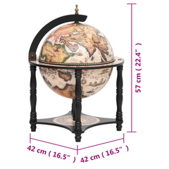 Globe Bar Wine Stand - Black Solid Wood Eucalyptus