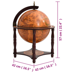 Globe Bar Wine Stand - Brown Solid Wood Eucalyptus