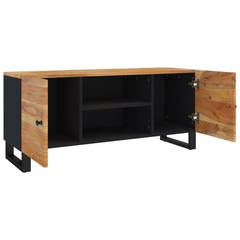 Solid Acacia Wood TV Cabinet - 105x33x46 cm, Industrial Style Media Console