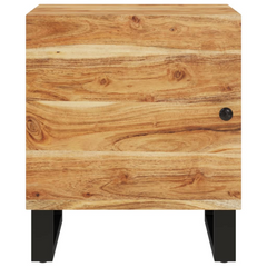 Wooden Bedside Cabinet – Solid Acacia Wood, Industrial Design, Ample Storage, 40x33x46 cm