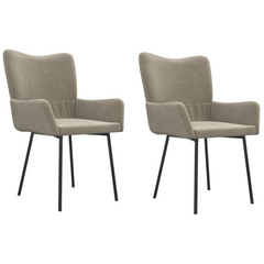 Dining Chairs 2 pcs Light Grey Velvet - Elegant and Comfortable