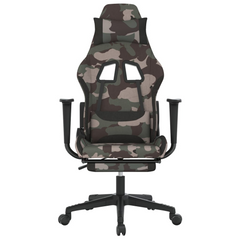 Swivel Gaming Chair with Footrest | Black and Camouflage Fabric