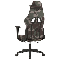 Swivel Gaming Chair with Footrest | Black and Camouflage Fabric