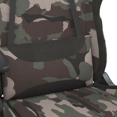 Swivel Gaming Chair with Footrest | Black and Camouflage Fabric