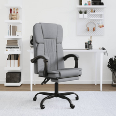 Reclining Office Chair Light Grey Fabric - Comfortable and Stylish