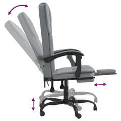 Reclining Office Chair Light Grey Fabric - Comfortable and Stylish