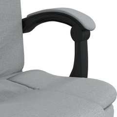 Reclining Office Chair Light Grey Fabric - Comfortable and Stylish