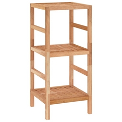 Solid Walnut Wood Bathroom Shelf - 3-Tier Storage, Compact & Stylish 35.5x35.5x79 cm