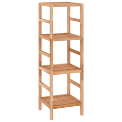 4-Tier Solid Walnut Wood Bathroom Shelf - Elegant and Durable Storage Solution, 35.5x35.5x112.5 cm